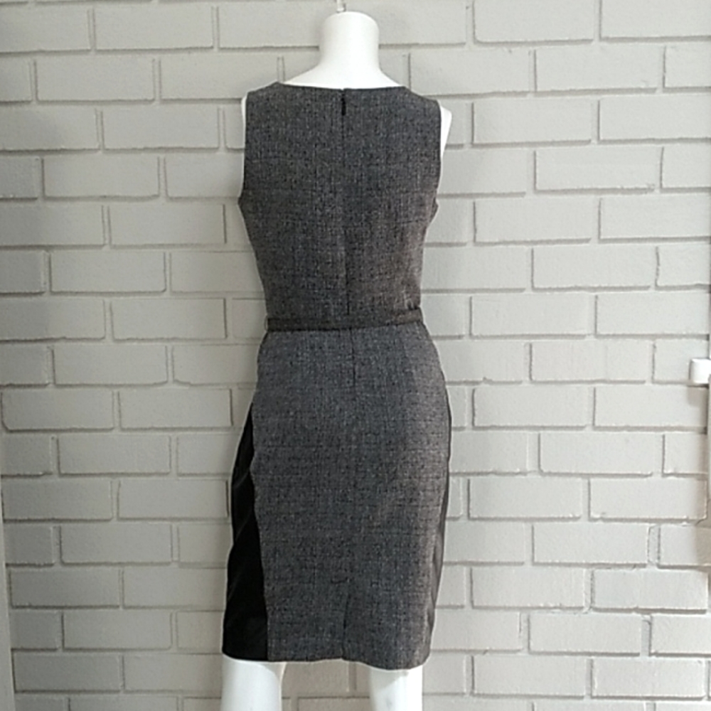 New York & Company Black/Gray Faux Leather Business Dress. Size  0 - Picture 5 of 11